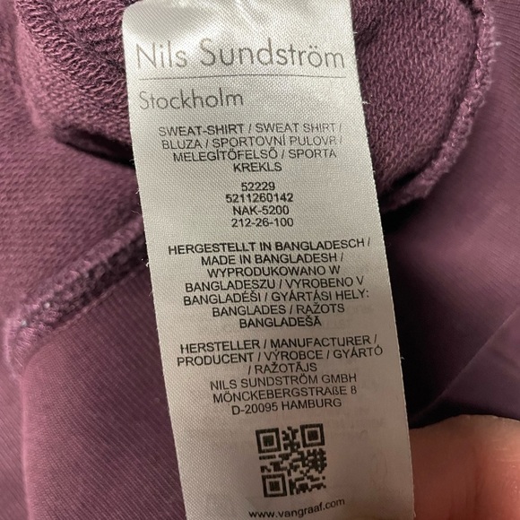 Nils sundstrom sweatshirt Stockholm men’s size xl burgundy heavy weight - Picture 4 of 4